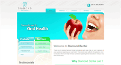 Desktop Screenshot of diamonddentallaboratory.com